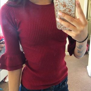 Aeropostale Burgundy/Red flared sleeves top